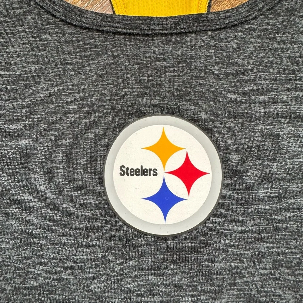 Women’s Nike Pittsburgh Steelers Dri-Fit Racerback Charcoal and Gold Tank Top XS